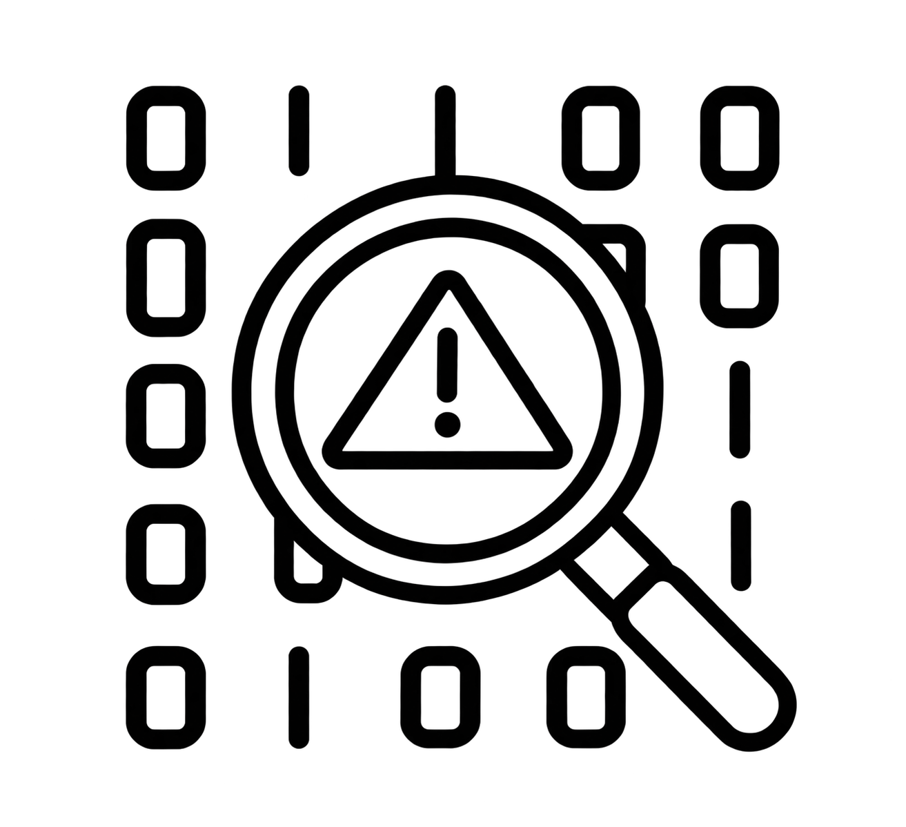 Magnifying Glass Data Warning Icon